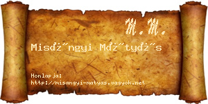 Misángyi Mátyás névjegykártya